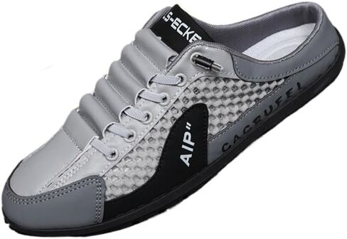 Ventilated Mesh Slip-on Half A Pack of Slippers, Casual Sports Household Men Shoes in Saudi Arabia