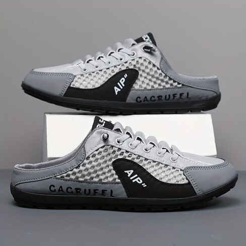 Ventilated Mesh Slip-on Half A Pack of Slippers, Casual Sports Household Men Shoes in Saudi Arabia