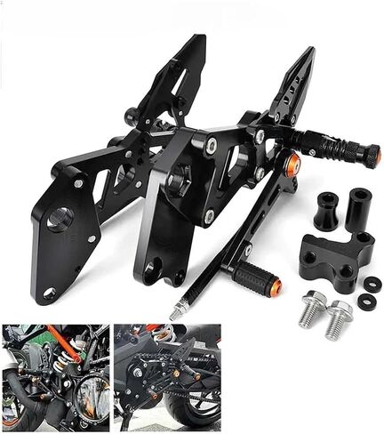 Motorcycle Adjustable Rear Set Foot Pegs Pedal Fit for KT-M RC390 RC 390 2014-2020 2021 2022 2023(Black 2022-2023) in Saudi Arabia