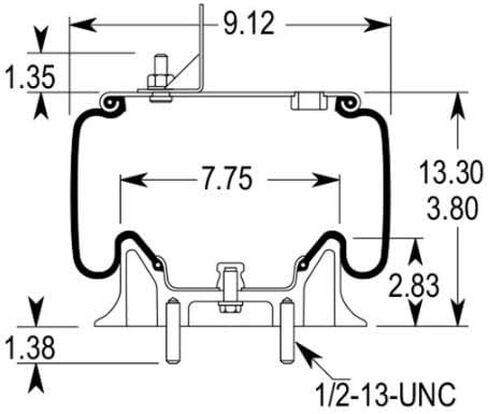 2 pack of TORQUE Air Spring Bag for Kenworth Trucks (Replaces Firestone 9616, W01-358-9616, Kenworth K303-16, Goodyear 1R11-242) (2 x TR9616) in Saudi Arabia