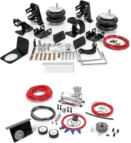 6,000 Lbs Rear Air Bags Suspension Kit with Onboard Air Compressor for 2011-2016 Ford F250 F350 and 2011-2013 Ford F450 Replaces Firestone 2597 Ride Rite Airbags for Trucks Rear Suspension in Kuwait