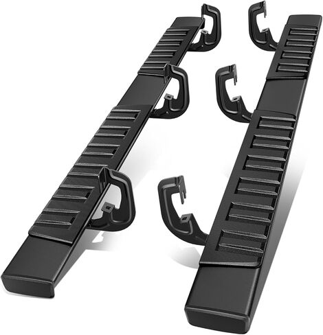 Auto Dynasty Running Boards Compatible with 2007-2019 Chevy Silverado GMC Sierra Extended Cab, Aluminum Side Steps Rail Nerf Bar, 6" Step Bars, Black Powdercoated in Saudi Arabia