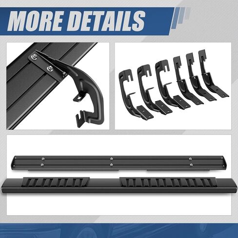 Auto Dynasty Running Boards Compatible with 2007-2019 Chevy Silverado GMC Sierra Extended Cab, Aluminum Side Steps Rail Nerf Bar, 6" Step Bars, Black Powdercoated in Saudi Arabia