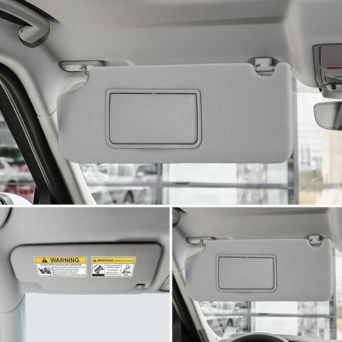 Sun Visor Driver Side for Honda Pilot 2017–2022, Front Left Side Sunvisor with Lighted Mirror, Gray Auto Sunshade Replacement for OE 83280-TG7-A12ZB in Saudi Arabia