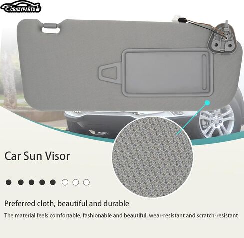 Driver Side Sun Visor Compatible with Hyundai Santa Fe 2006-2009 Sun Shade with Light Replacement 852100W610J9 Color Beige in Kuwait