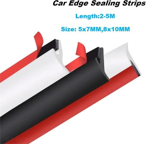 2-5m Rubber Car Seals Edge Sealing Strips Seal Strip Trim for Car Front Rear Bumper Side Skirt Rubber Window Seal(New 5Mx5x7mm) in Saudi Arabia