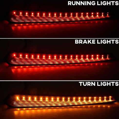 LED Saddlebag Side Marker Lights Kit, Smoked Lens Extend Rear Saddlebag Brake Turn Tail Lights for Harley Touring Road Glide CVO Road King Street Glide 2014-2024 Accessories in Saudi Arabia