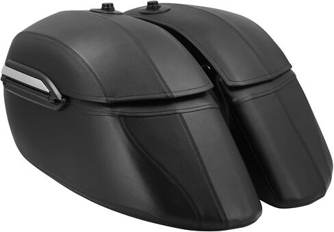 Hard Saddlebags with Heavy-Duty Mounting Kit Reinforced Water Resistant Fit Harley Softail Fat Boy Deluxe Touring Road King Universal For Yamaha For Honda Black in Saudi Arabia