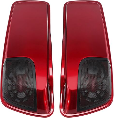 HR3 For Velocity Red Sunglo, 5"x7" Saddlebag Speaker Lids w/Grills Compatible with 2014-later Harley Touring Road Glide, Street Glide, Ultra Limited, Electra Glide Standard in Saudi Arabia