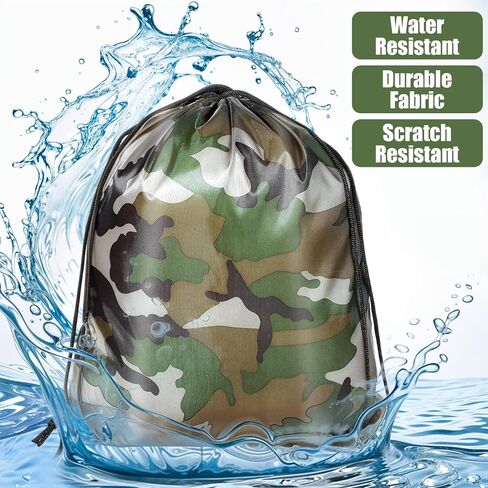 12 Pcs Camo Bag Drawstring Backpack Camouflage Drawstring Bags Army Cinch Camo Polyester Pack Bulk Woodland Backpack(Classic,13.4 x 16.9 Inch) in Saudi Arabia