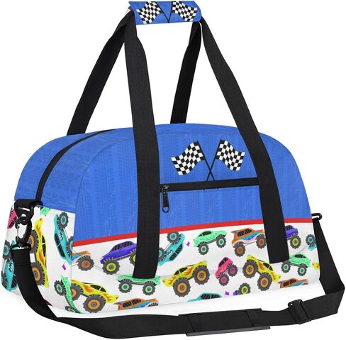 الأطفال يفرطون في حالة من القماش الخشن للأولاد - حقيبة رياضة رياضية للأمتعام ، حقيبة أمتعة ، مقاومة للماء ، محمل في حمل أسبوعية للتدريب على التدريب في مدرسة نوم (سيارة شاحنة سباق) in Kuwait