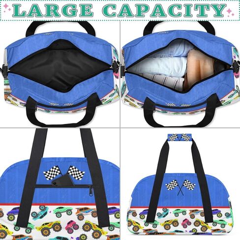 الأطفال يفرطون في حالة من القماش الخشن للأولاد - حقيبة رياضة رياضية للأمتعام ، حقيبة أمتعة ، مقاومة للماء ، محمل في حمل أسبوعية للتدريب على التدريب في مدرسة نوم (سيارة شاحنة سباق) in Kuwait