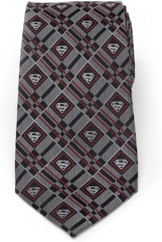 Superman Geometric Gray Silk Men's Tie in Saudi Arabia