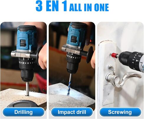 Cordless Drill/Driver Set(No Battery), Brushless Impact Drill, 1/2" Keyless Chuck, 20+2 Torque Setting, 2-Speeds, LED Driver/Drill Kit, Electric Screwdriver in Saudi Arabia