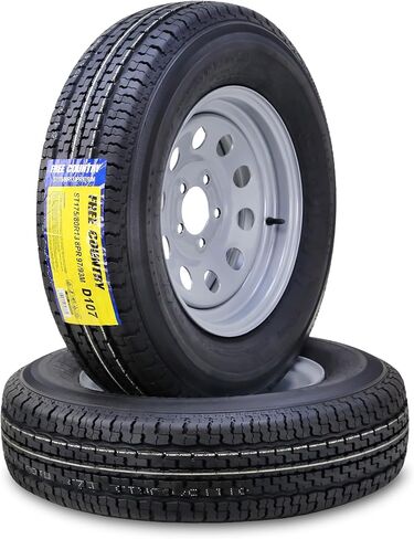 مجموعة عجلات إطار المقطورة ST175/80R13 8 طبقات D 97M 5 عروة على حافة PCD بيضاء مقاس 4.5 بوصة، مجموعة 2 in Saudi Arabia