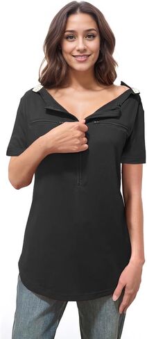 قمصان ميناء YouDiao الكيميائية للنساء بالانتعاش القصيرة بعد الجراحة مع 2 لقطات جانبية ثنائية السوست in Kuwait