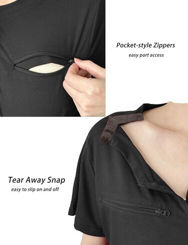 قمصان ميناء YouDiao الكيميائية للنساء بالانتعاش القصيرة بعد الجراحة مع 2 لقطات جانبية ثنائية السوست in Kuwait