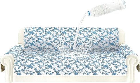 ALIECOM 100% Waterproof Couch Cover for 3 Cushion Couch Sofa Pet Friendly Sofa Covers Washable Printed Non Slip Furniture Protector Slipcovers with Pockets for Dogs (Large, Checkered Gray) in Kuwait