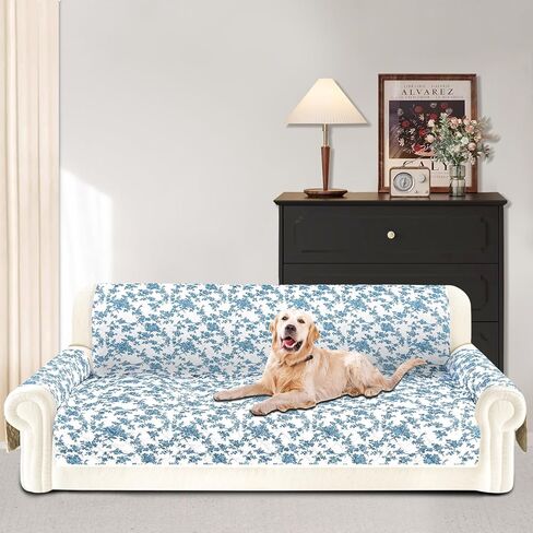 ALIECOM 100% Waterproof Couch Cover for 3 Cushion Couch Sofa Pet Friendly Sofa Covers Washable Printed Non Slip Furniture Protector Slipcovers with Pockets for Dogs (Large, Checkered Gray) in Kuwait