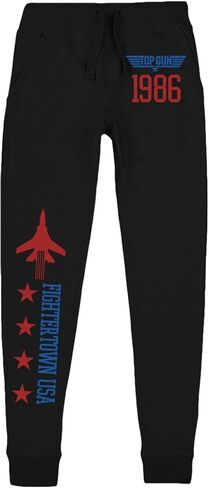 Ripple Junction Top Gun Gun's Gogger Sweatpants Fightertown USA Jet American Stars 1986 Action Movie مرخص رسميًا in Saudi Arabia
