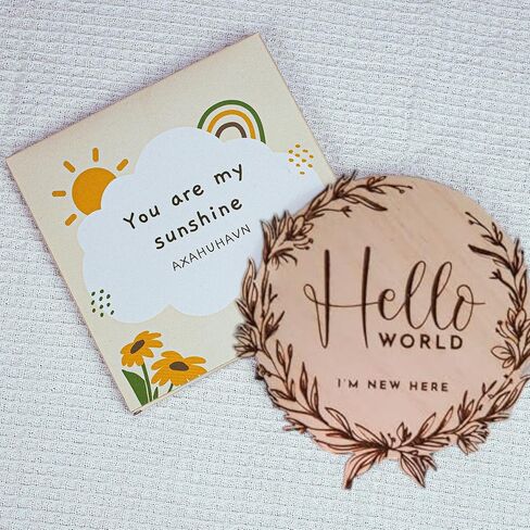 لافتة إعلان ميلاد AXAHUHIVN Hello World لحديثي الولادة، علامة إحصائيات الميلاد، لافتة خشبية باسم Hello World Baby، لوحة إعلان ميلاد خشبية "Hello World" أكريليك أبيض غير لامع (6) in Saudi Arabia