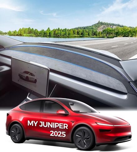 Dashboard Cover for Tesla Model Y Juniper & Model 3 Highland (2024–2025), Anti-Glare Suede Dash Mat, Custom Fit Sunshield Dash Protector,Interior Accessories (for New Model Y (Juniper) 2025) in Kuwait