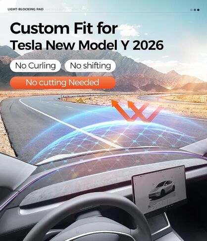 Dashboard Cover for Tesla Model Y Juniper & Model 3 Highland (2024–2025), Anti-Glare Suede Dash Mat, Custom Fit Sunshield Dash Protector,Interior Accessories (for New Model Y (Juniper) 2025) in Kuwait