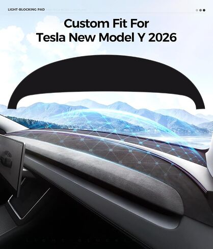 Dashboard Cover for Tesla Model Y Juniper & Model 3 Highland (2024–2025), Anti-Glare Suede Dash Mat, Custom Fit Sunshield Dash Protector,Interior Accessories (for New Model Y (Juniper) 2025) in Kuwait