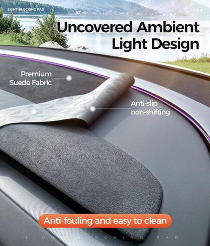 Dashboard Cover for Tesla Model Y Juniper & Model 3 Highland (2024–2025), Anti-Glare Suede Dash Mat, Custom Fit Sunshield Dash Protector,Interior Accessories (for New Model Y (Juniper) 2025) in Kuwait