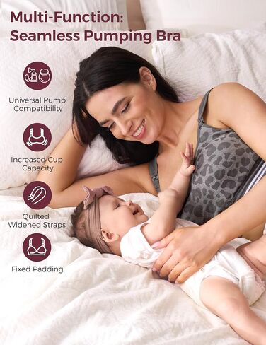 Momcozy حمالة صدر للضخ بدون خياطة بدون استخدام اليدين، بطانة ثابتة للضخ والرضاعة بدون استخدام اليدين، حمالة صدر لاسلكية مريحة للضخ in Saudi Arabia