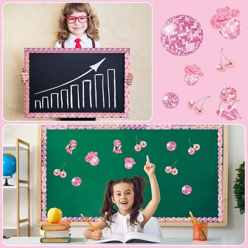 80 PCS 91.8 FT Smile Face Classroom Bulletin Boards Borders Clotulful Smile Rainbow Light Light Border Self Reshensive Ridders Decorations Decorts for School Blackboard Chalking Decor in Kuwait