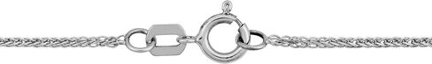 Kooljewelry Solid 14k White Gold 1 mm Square Wheat Chain Necklace (16, 18, 20, 22, 24 or 30 inch) in Saudi Arabia