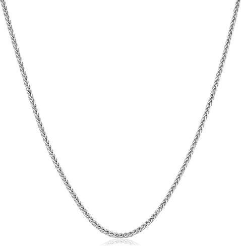 Kooljewelry Solid 14k White Gold 1 mm Square Wheat Chain Necklace (16, 18, 20, 22, 24 or 30 inch) in Saudi Arabia