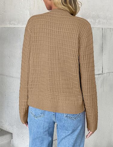 Zeagoo Women's 2024 Knit Cardigan Sweaters Long Sleeve Open Front Button Down Crew Neck Tweed Cropped Jackets in Saudi Arabia