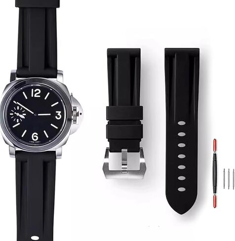 Zhuolei Rubber Watch Band for Panerai Watches مع مشبك ، 22 مم 24 مم 26 مم ناعمة بديلة رات in Kuwait