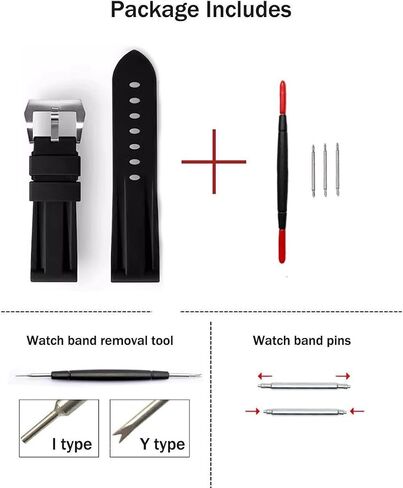 Zhuolei Rubber Watch Band for Panerai Watches مع مشبك ، 22 مم 24 مم 26 مم ناعمة بديلة رات in Kuwait
