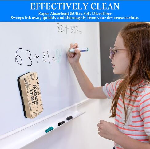 Marspark 12 Pcs Magnetic Whiteboard Dry Erase Erasers for Teachers Morandi Color Dry Erase Whiteboard Cleaning Pads Classroom Prizes Chalkboard Cleansers for School Classroom (Pattern) in Saudi Arabia