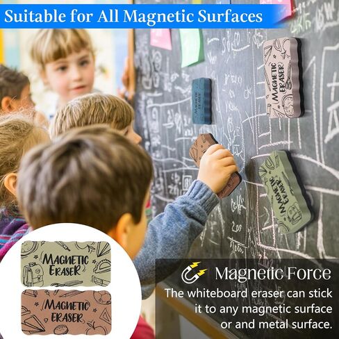 Marspark 12 Pcs Magnetic Whiteboard Dry Erase Erasers for Teachers Morandi Color Dry Erase Whiteboard Cleaning Pads Classroom Prizes Chalkboard Cleansers for School Classroom (Pattern) in Saudi Arabia