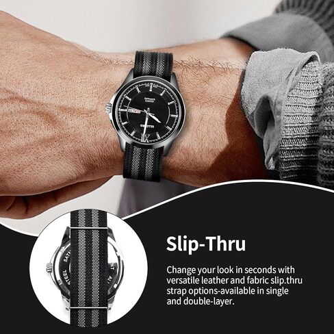 ULLCHRO Nylon Watch Strap 20mm 22mm Nylon Watch Band Replacement Single Pass Nato Strap Breathable Military Watch Bands for Men Soft Elastic Watch Straps in Kuwait