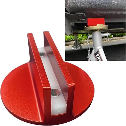 Universal Magnetic Jack Pad, Aluminum 0.37" Width Slotted Puck Pinch Weld Frame Rail Adapter, Automotive Repair Tool Accessory for Most Cars (Red) in Saudi Arabia
