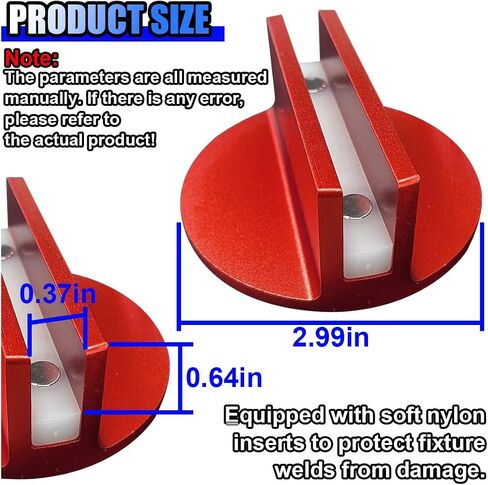 Universal Magnetic Jack Pad, Aluminum 0.37" Width Slotted Puck Pinch Weld Frame Rail Adapter, Automotive Repair Tool Accessory for Most Cars (Red) in Saudi Arabia