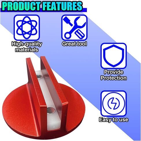 Universal Magnetic Jack Pad, Aluminum 0.37" Width Slotted Puck Pinch Weld Frame Rail Adapter, Automotive Repair Tool Accessory for Most Cars (Red) in Saudi Arabia
