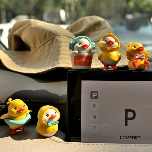 6 PCS Cute Mini Duck Car Accessories Interior Dashboard Decorations, Funny Duckling Home Party Decorations Fairy Garden Landscape Décor Desktop Mini Ornaments in Saudi Arabia
