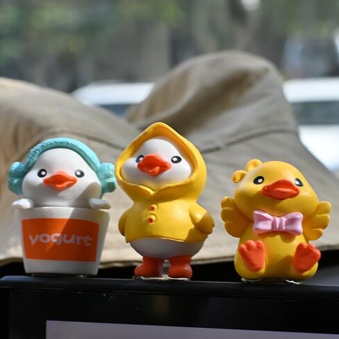 6 PCS Cute Mini Duck Car Accessories Interior Dashboard Decorations, Funny Duckling Home Party Decorations Fairy Garden Landscape Décor Desktop Mini Ornaments in Saudi Arabia