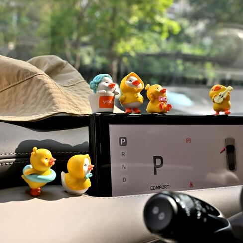 6 PCS Cute Mini Duck Car Accessories Interior Dashboard Decorations, Funny Duckling Home Party Decorations Fairy Garden Landscape Décor Desktop Mini Ornaments in Saudi Arabia