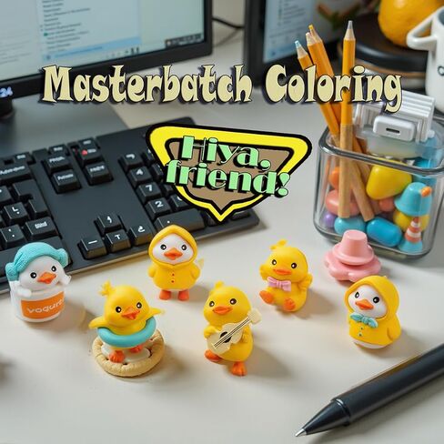 6 PCS Cute Mini Duck Car Accessories Interior Dashboard Decorations, Funny Duckling Home Party Decorations Fairy Garden Landscape Décor Desktop Mini Ornaments in Saudi Arabia