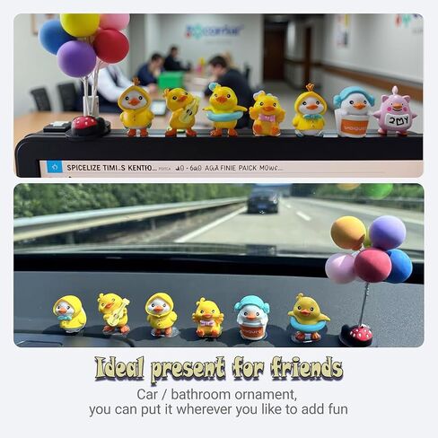 6 PCS Cute Mini Duck Car Accessories Interior Dashboard Decorations, Funny Duckling Home Party Decorations Fairy Garden Landscape Décor Desktop Mini Ornaments in Saudi Arabia
