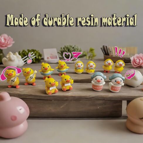 6 PCS Cute Mini Duck Car Accessories Interior Dashboard Decorations, Funny Duckling Home Party Decorations Fairy Garden Landscape Décor Desktop Mini Ornaments in Saudi Arabia