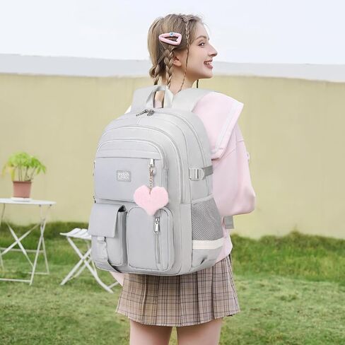 3PCS Backpack For School Women College Middle High Teen Girls Student Bookbag Waterproof Laptop Bag Black Purple in Saudi Arabia