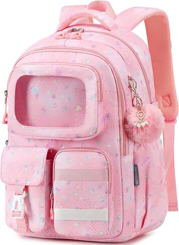 AO ALI VICTORY Backpack for Girls with Lunch Bag Pencil Case Kids School Bags for Kindergarten Elementary Middle Primary Schoolbag Cute 16 inch Laptop Bookbag Students 3 PCS Cute Bookbag, Black Set in Kuwait